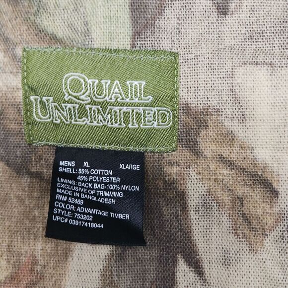 Quails Unlimited Camo Hunting Vest XL Dove, Quail, Pheasant - Picture 11 of 11